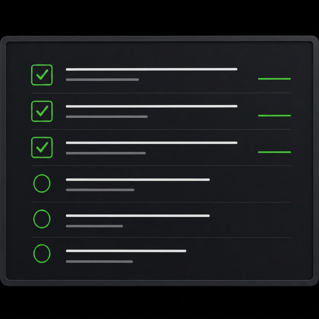 Checklist projet sur mesure